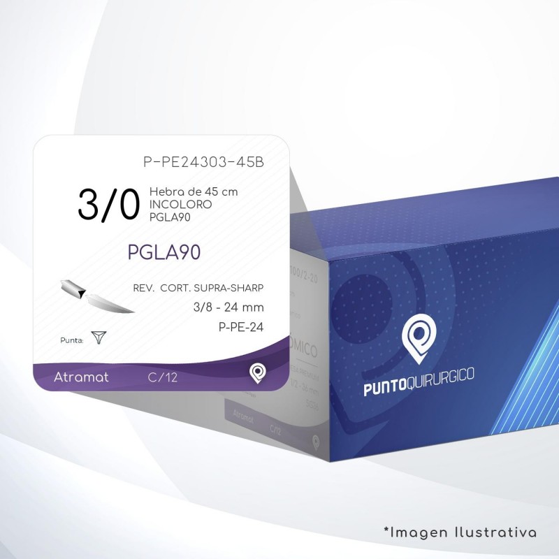 P-PE24303-45B 3/0 Aguja 3/8 - 24