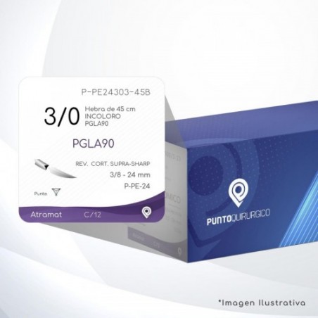 P-PE24303-45B 3/0 Aguja 3/8 - 24