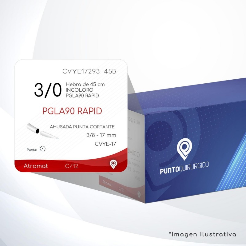 CVYE17293-45B 3/0 Aguja 3/8 - 17