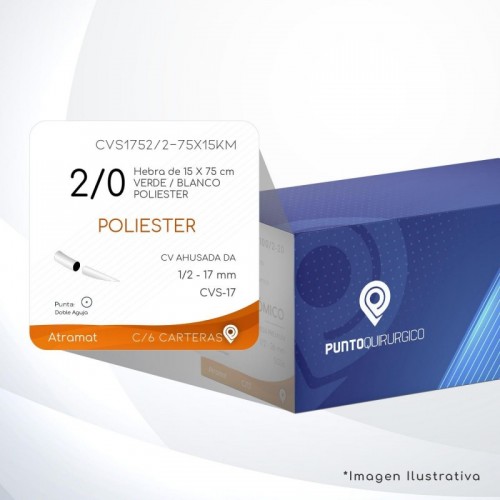CVS1752/2-75X15KM 2/0 Aguja 1/2 - 17