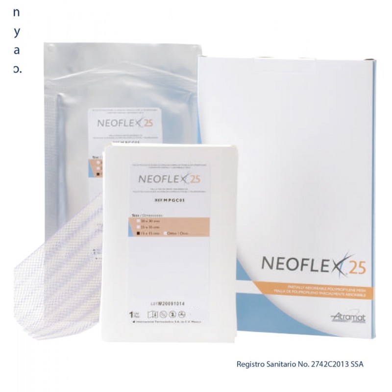 MALLA QUIRURGICA PARCIALMENTE ABSORBIBLE NEOFLEX25 15 CM X 15 CM
