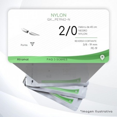 PE1942-N 2/0 Aguja 3/8 - 19