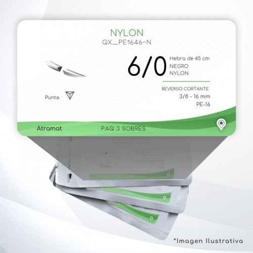 PE1646-N 6/0 Aguja 3/8 - 16