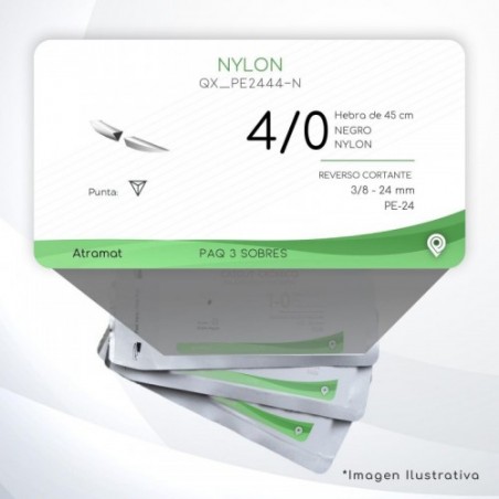 PE2444-N 4/0 Aguja 3/8 - 24