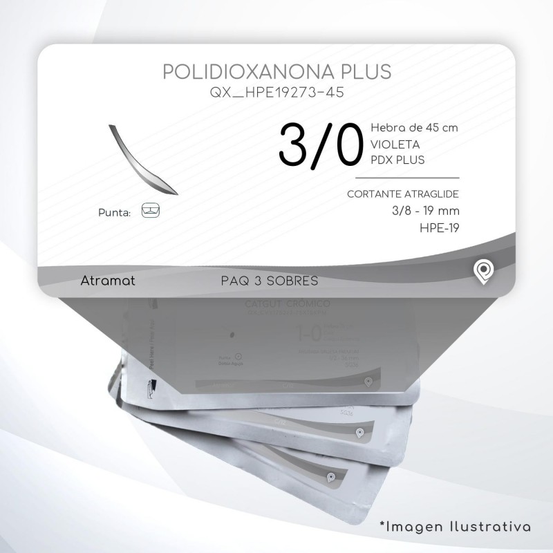 HPE19273-45 3/0 Aguja 3/8 - 19