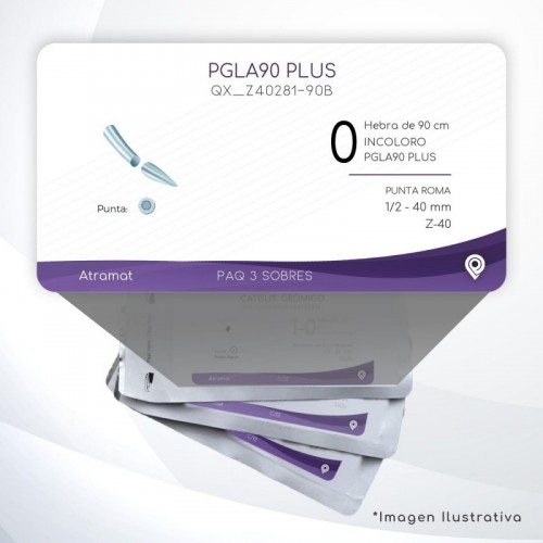 Z40281-90B 0 Aguja 1/2 - 40 mm  PUNTA ROMA Z-40 Hebra de 90 cm Cirugía General