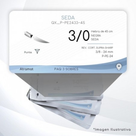 P-PE2433-45 3/0 Aguja 3/8 - 24