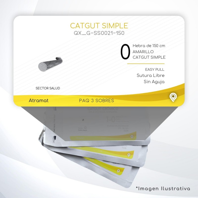 G-SS0021-150 0 Aguja   EASPULL  S/A Hebra de 150 cm Cirugía General C/3 piezas