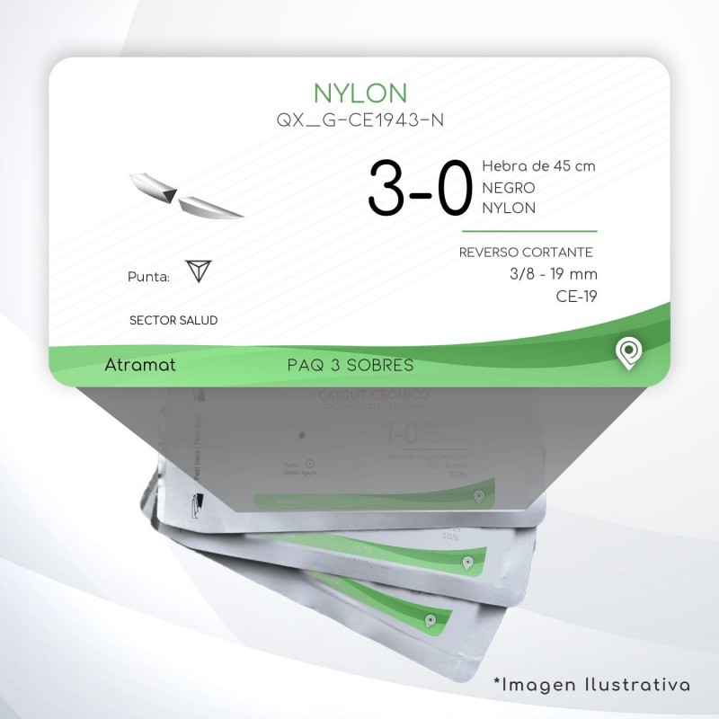 G-CE1943-N 3-0 Aguja 3/8 - 19