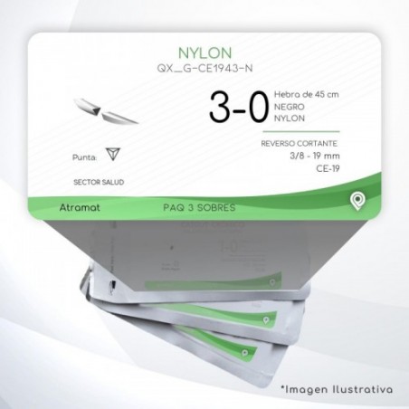 G-CE1943-N 3-0 Aguja 3/8 - 19