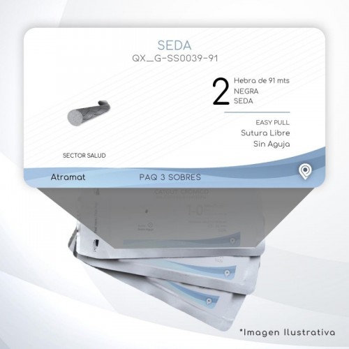 G-SS0039-91 2 Aguja   EASPULL  S/A Hebra de 91 mts Cirugía General