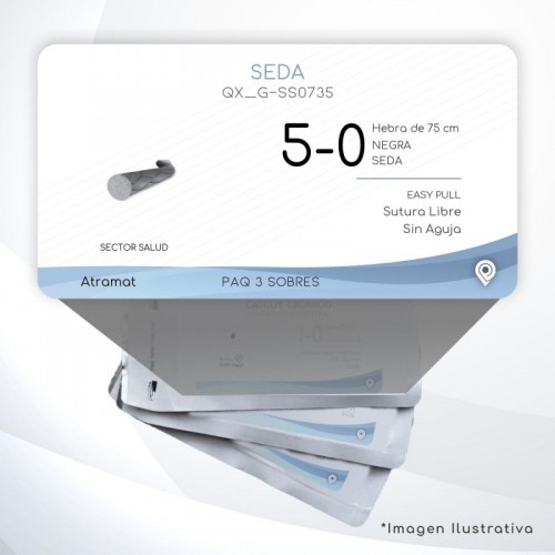 G-SS0735 5-0 Aguja   EASPULL  S/A Hebra de 75 cm Cirugía General